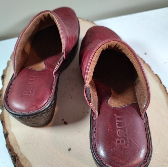Born Leather slides mules clogs wine made in Mexico women's Size 6.5 - Picture 6 of 14